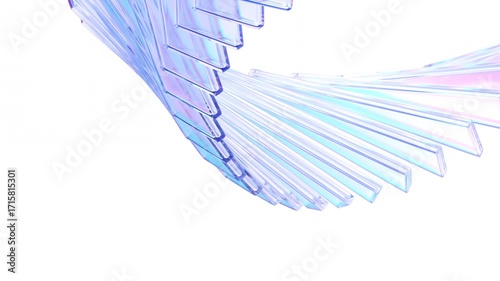 Abstract glass shape on a white background, 4k seamless loop animation, 3d render