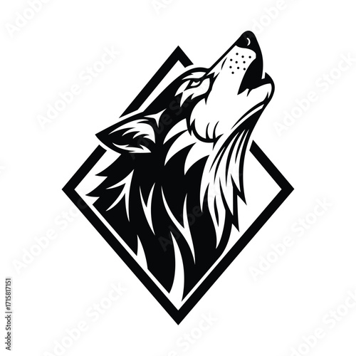 Howling Wolf Emblem A Bold Wildlife Graphic