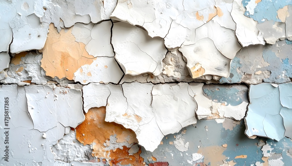 Obraz premium Cracked and Peeling Paint Texture on a Wall