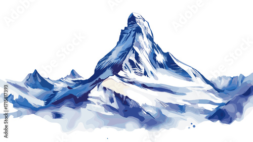 Matterhorn. Matterhorn watercolor vector illustration