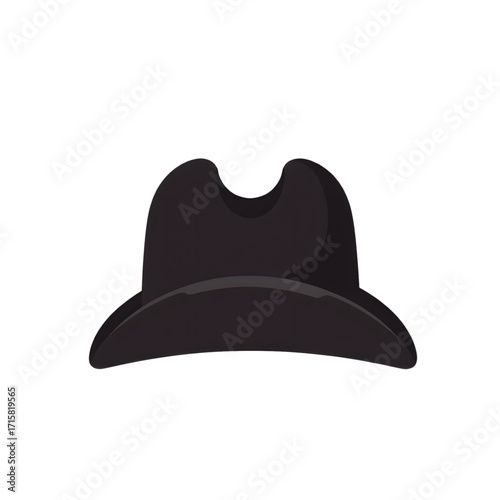 Tricorne hat silhouette on transparent background, historical symbolism