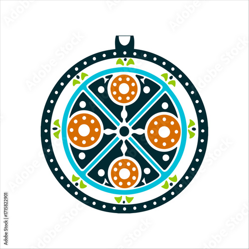 Yakut Sakha Iron Amulet Pendant Design Yakut Sakha Iron Amulet circular iron pendant with openwork patterns