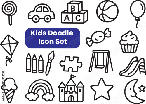 Kids Doodle Icon Set