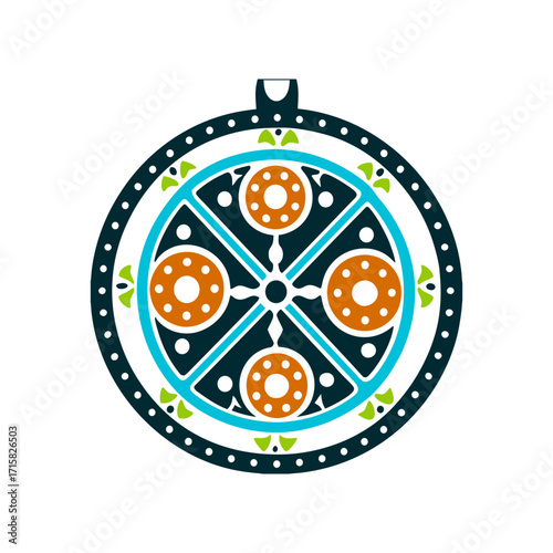 Yakut Sakha Iron Amulet Pendant Design Yakut Sakha Iron Amulet circular iron pendant with openwork patterns