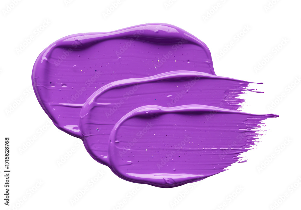 Fototapeta premium Isolated smear of vibrant purple color from above for creative projects or presentations