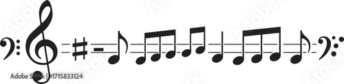 Music Note and Clef Silhouette Vector Pack