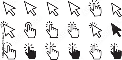 Eye Symbol Icon Collection in Minimal Black Style