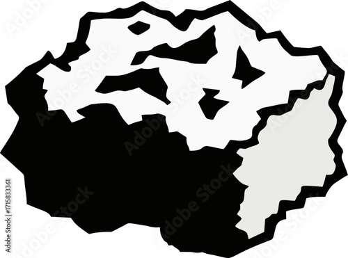 Crumpled Sponge – Minimalist Vector Flat Style in a Naive Design for Cleaning and Household Use

