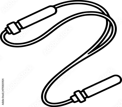 Jump Rope Icon Vector. Heart Symbol, Fitness, Exercise, and Cardio Illustration in line and solid style