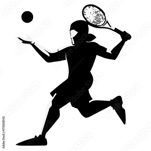 tennis player with ball