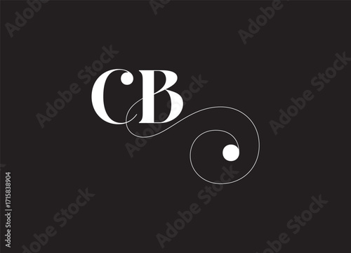 CB letter logo design on luxury background