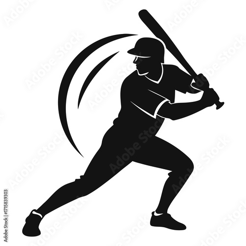 baseball player silhouette vector