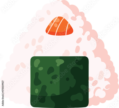 Japanese Salmon Onigiri Rice Ball with Nori Seaweed