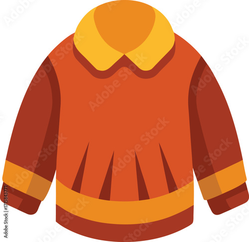 Warm cotton woolen knitted sweater vector icon illustration