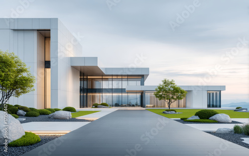 Minimalist modern architecture and spatial structure