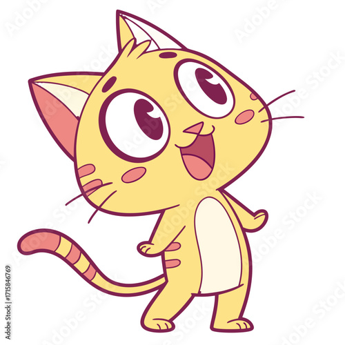 Cartoon Cat Vector Illustration (SVG) with Transparent Background