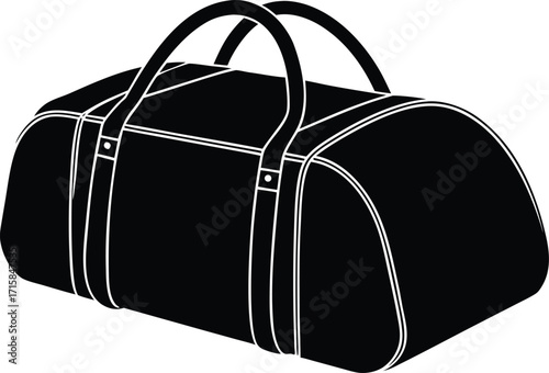  a stylish duffel bag designed for travel and sports activities silhouette vector