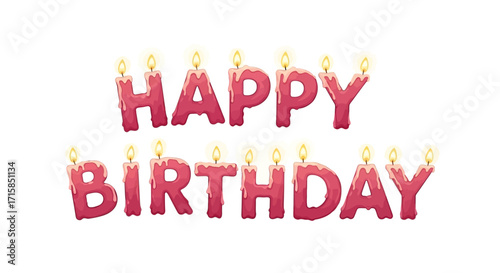 Celebrate a special day with Happy Birthday spelled out in vibrant candle letters