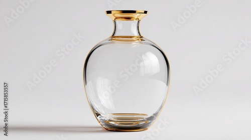 Wallpaper Mural Elegant gold-accented glass decanter, perfect for displaying spirits or as a sophisticated home d?cor piece.  Its rounded shape and clear glass create a timeless aesthetic Torontodigital.ca