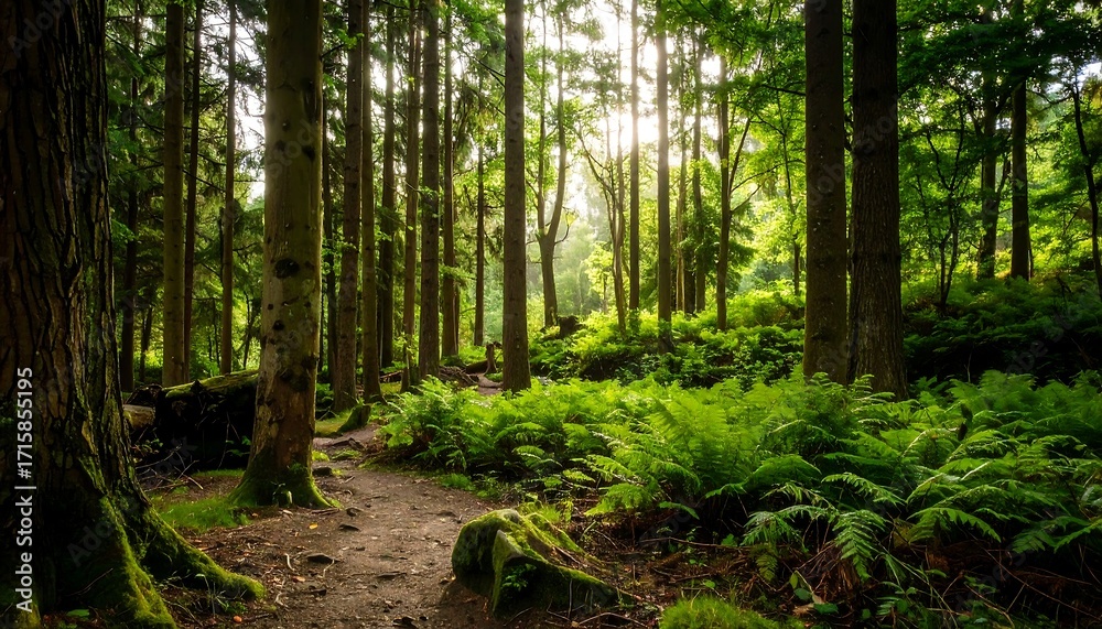 Obraz premium Sunlit Forest Path (2)