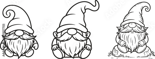 Christmas Gnome Vector Set – Festive Holiday Dwarf Illustrations Isolate on White Background