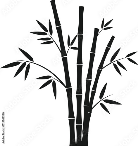 Elegant bamboo stalk silhouette, symbolizing resilience, growth, and natural beauty