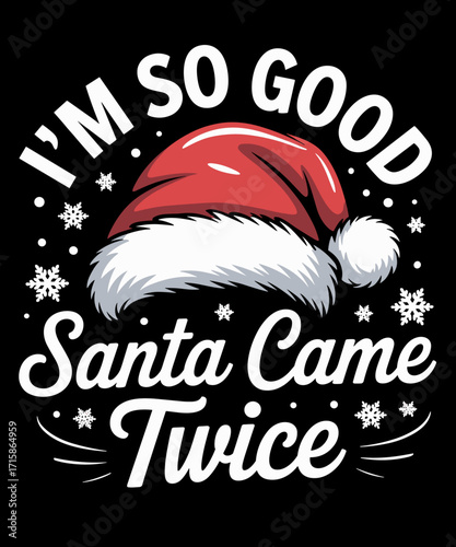 Retro Santa Came Twice Funny Christmas Joke