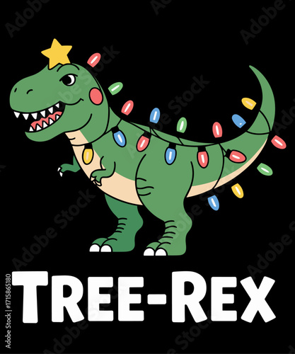 Retro Funny Tree Rex Dinosaur Christmas