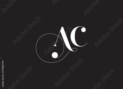 AC letter logo design on luxury background