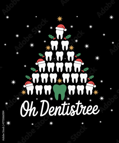 Retr Funny Christmas Dentist Tree Dental Oh Dentistree Tooth Tree