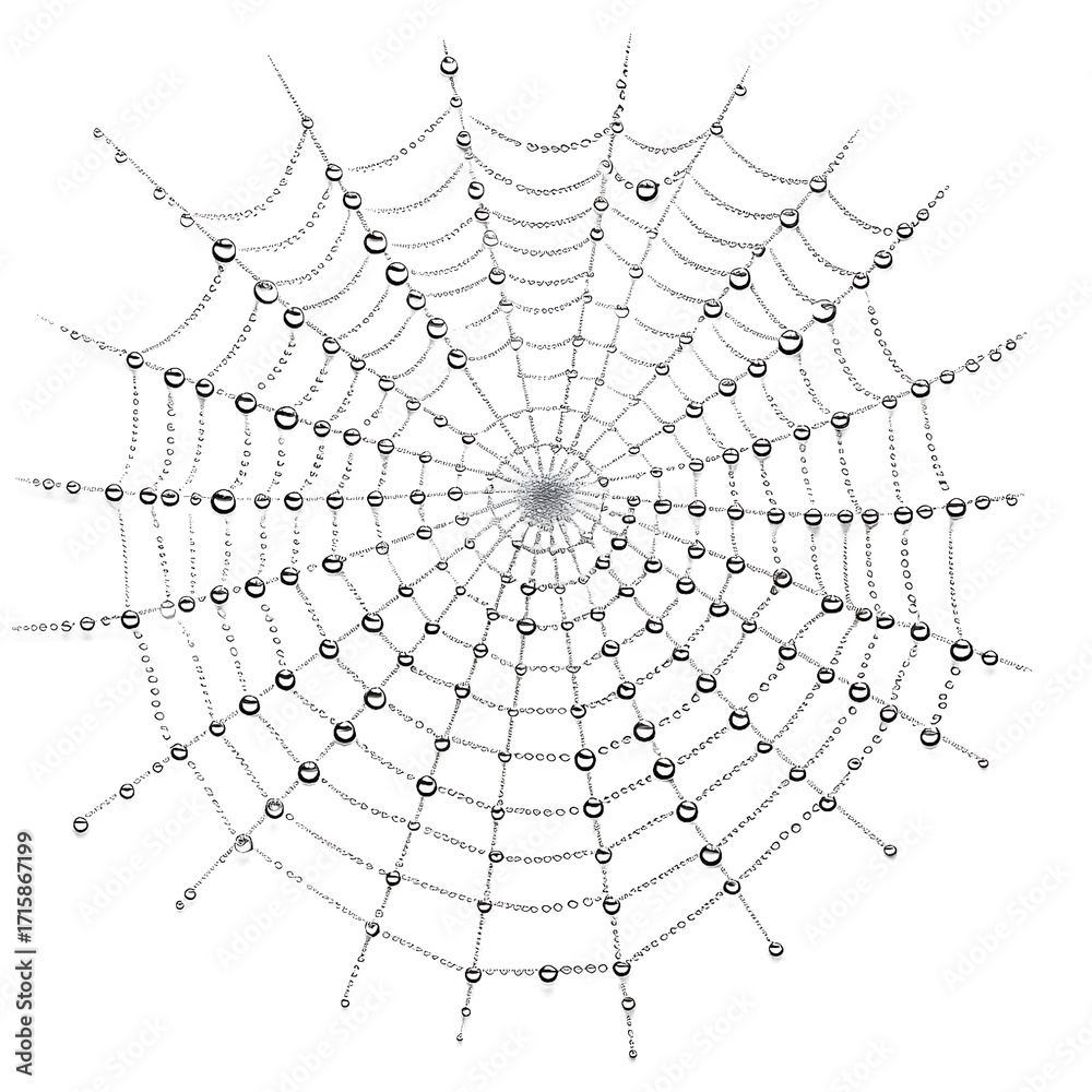 Obraz premium Intricate Spiderweb Design on Transparent Background