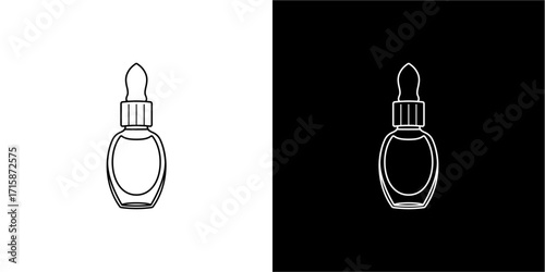 Outline illustration of a glass dropper bottle.