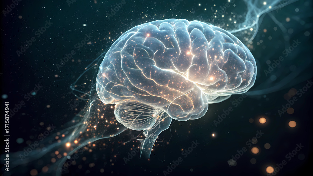 Fototapeta premium Human brain neural network futuristic technology ai artificial intelligence concept illustration 100