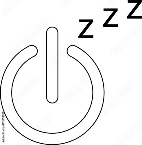 power icon and sleep icon with white background