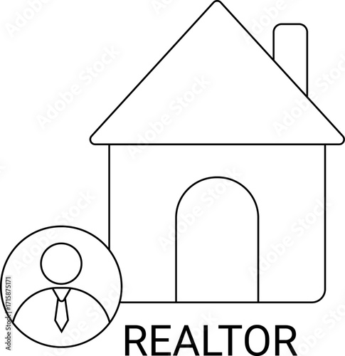 home realtor icon with white background