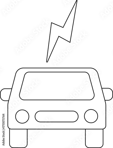 electric car icon with white background