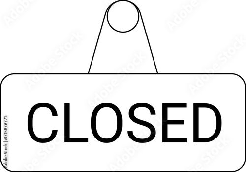 board icon with the word closed on a white background