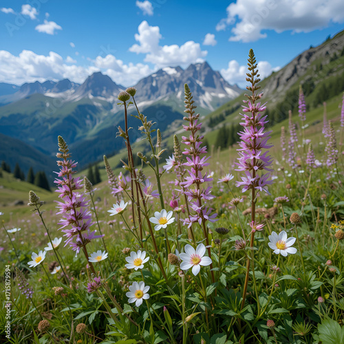 Silene vulgaris (bladder campion) and its phytoassociations in the alpine meadows of the Carpathians. Unique mountain ecosystems. Silene vulgaris blooms against the background of the Carpathian.