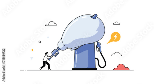 Illustrating the challenge of adapting to sustainable energy alternatives for transportation and industry.