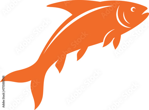 Orange Fish Leaping Dynamic Aquatic Life