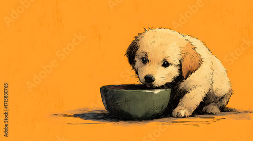 golden retriever puppy sitting on the floor
