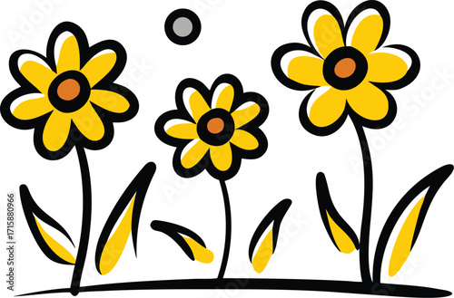 yellow flower on white background