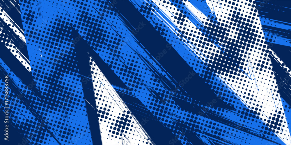 Fototapeta premium Minimal Abstract Blue Sport Grunge Design On Dark Background