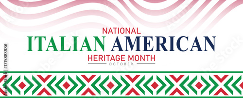 Italian American Heritage Month. Happy holiday celebrate annual in October. Italy and United States flag. Culture month