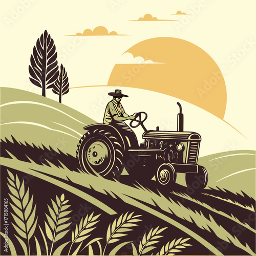 tractor on field