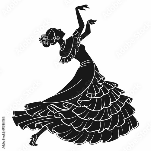 silhouette of a dancing woman
