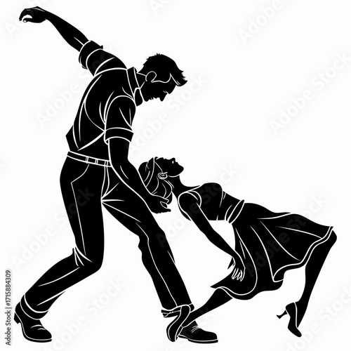 silhouette of a man dancing