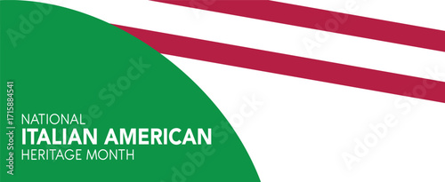 Italian American Heritage Month. Happy holiday celebrate annual in October. Italy and United States flag. Culture month