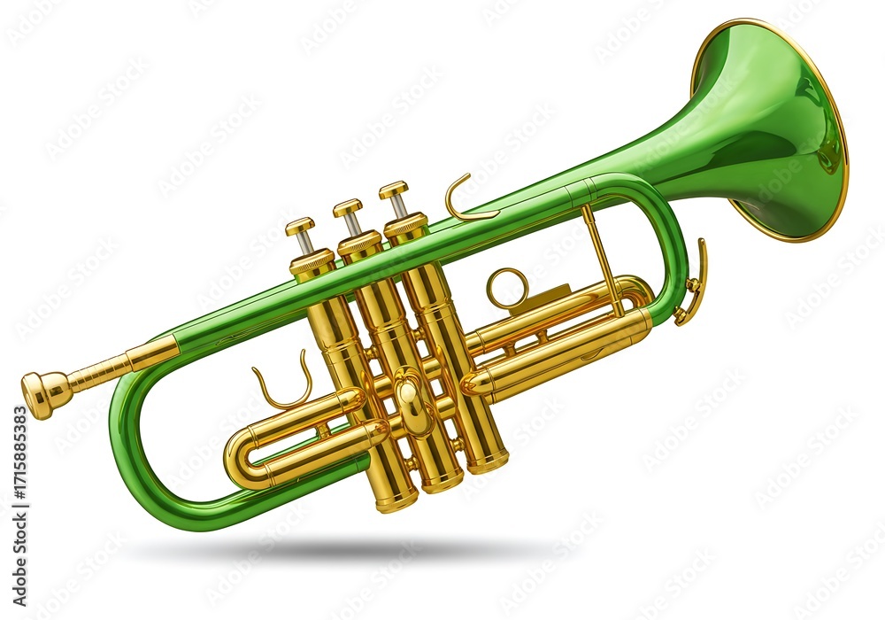 Fototapeta premium Green trumpet isolated
