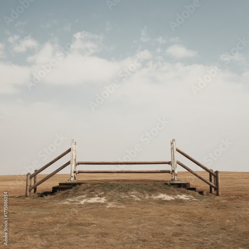 Serene Landscape with Wooden Fence and Expansive Sky at Dusk
